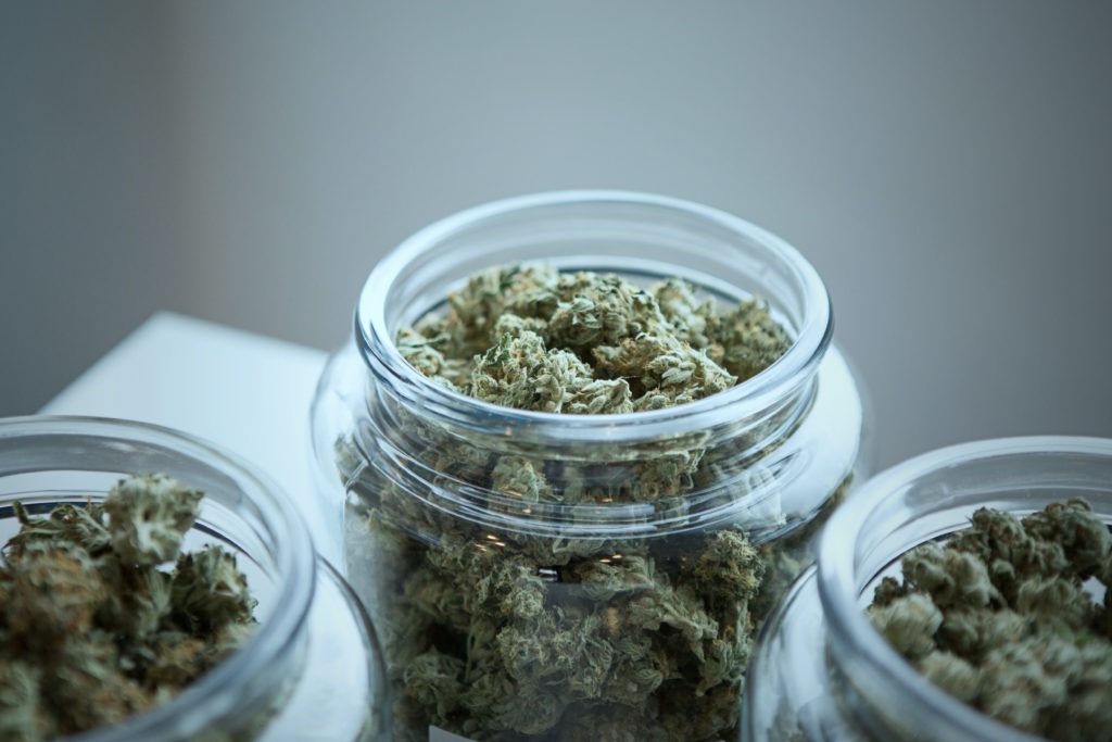 Chamber of cannabis jars of weed